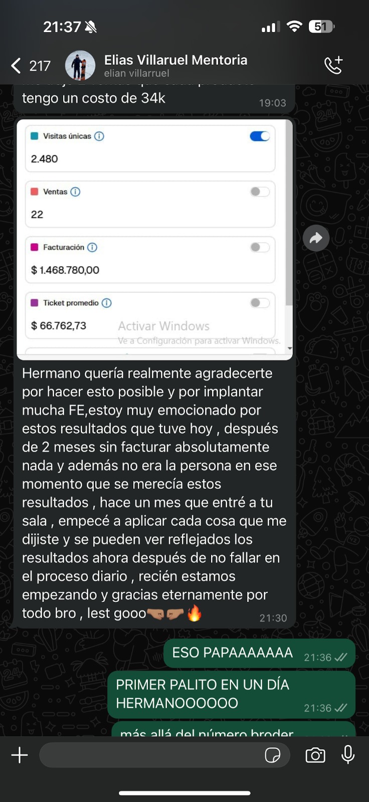 Resultado de un alumno