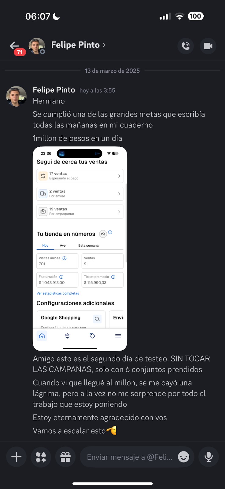 Resultado de un alumno