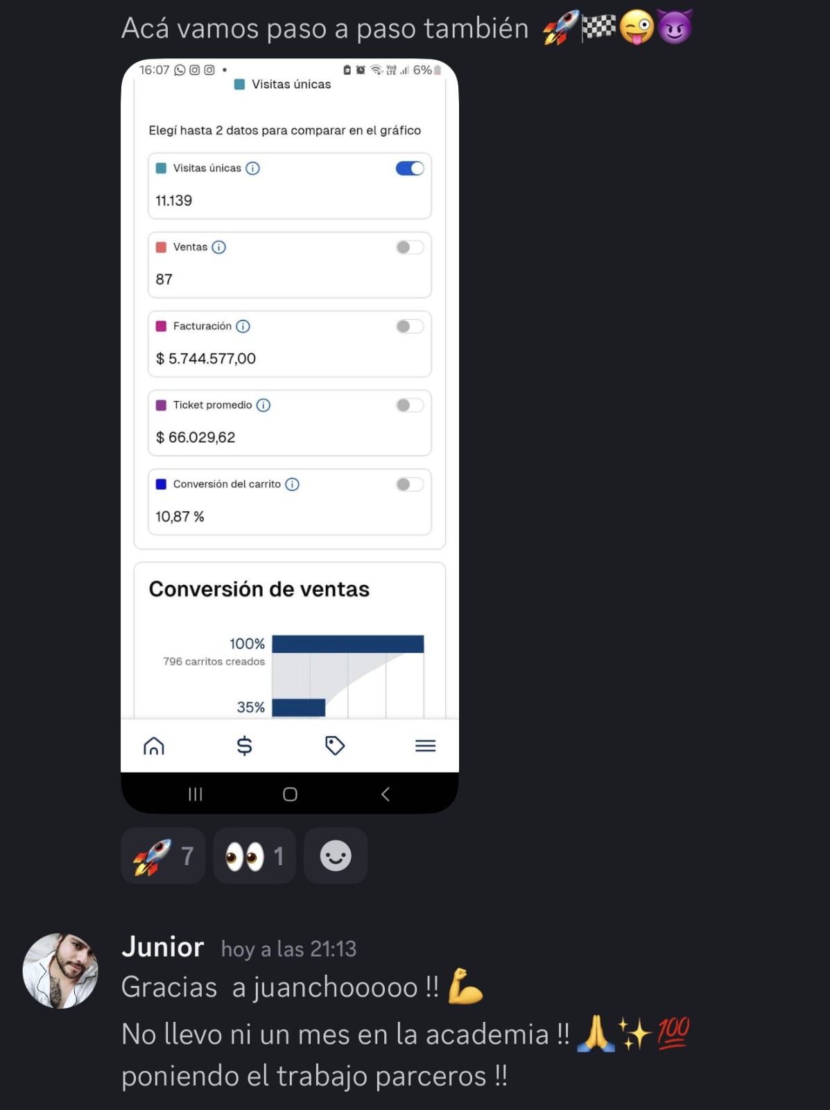 Resultado de un alumno